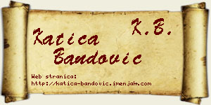 Katica Bandović vizit kartica